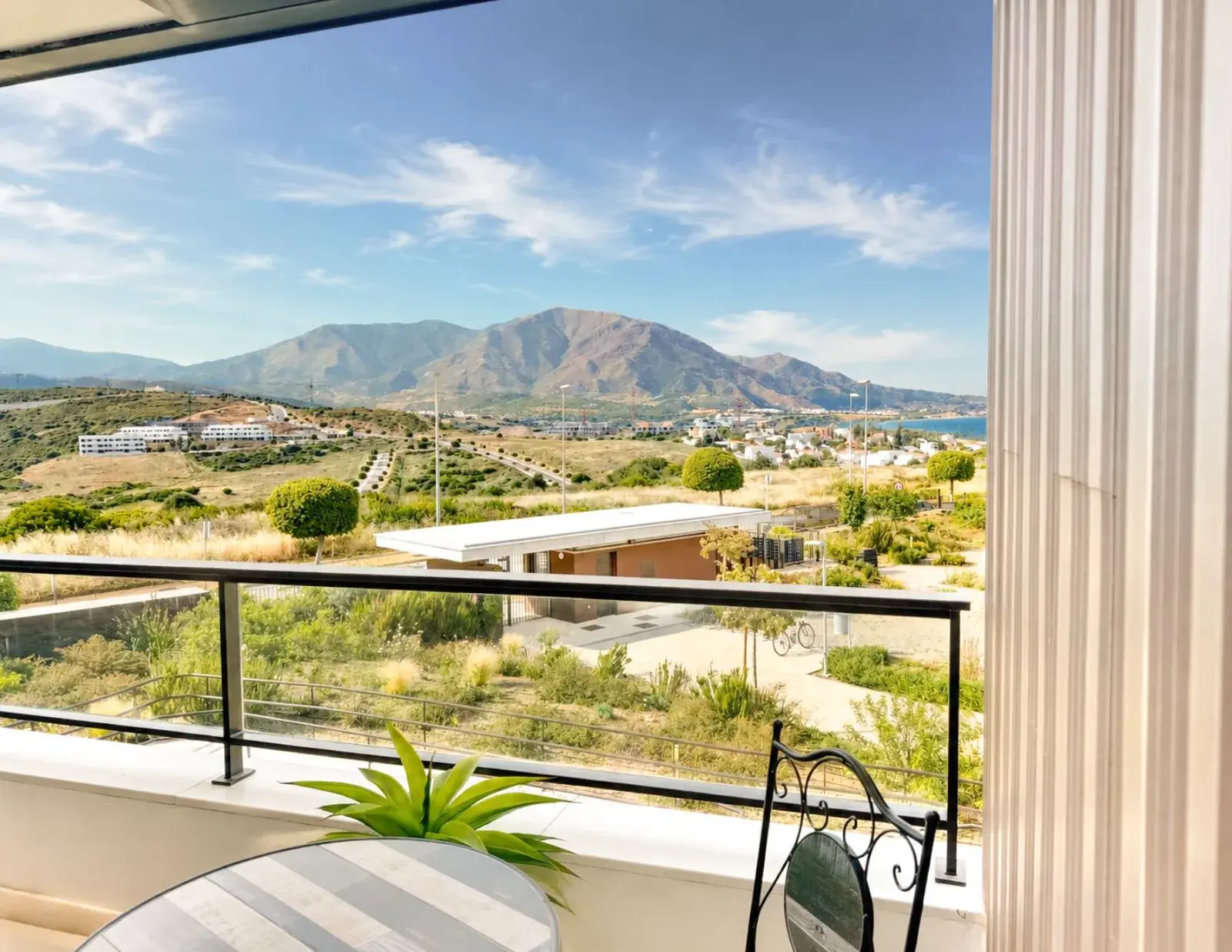 Terrace views over the Casares Costa countryside and coastline